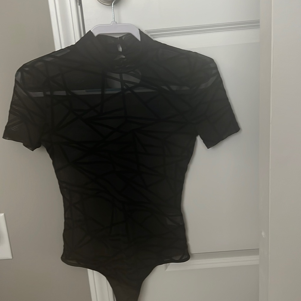 Black and Velvet Sheer bodysuit